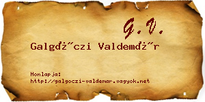 Galgóczi Valdemár névjegykártya